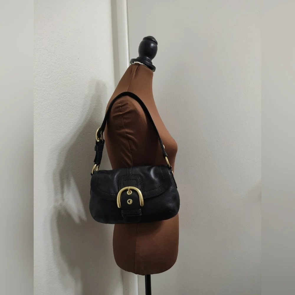 Coach F11840 Soho Leather Shoulder Bag Black Y2K - Picture 7 of 12